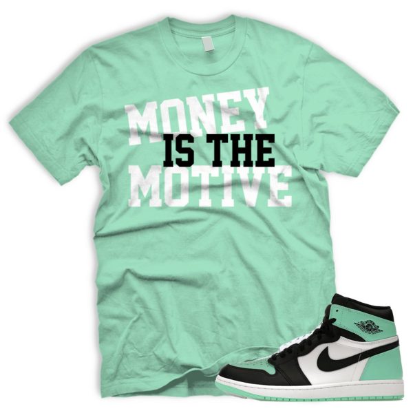 MONEY Air J 1 Green Glow OG Retro High Black White 2024 AJ 1 T-shirt Match Sneaker Jezsport.com