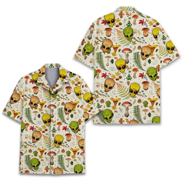 Mushroom And Alien Hawaiian Shirt, Summer For Men and Women Jezsport.com