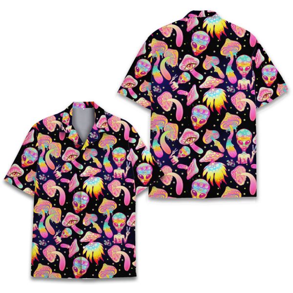 Mushroom And Alien Hawaiian Shirt, Summer For Men and Women Jezsport.com