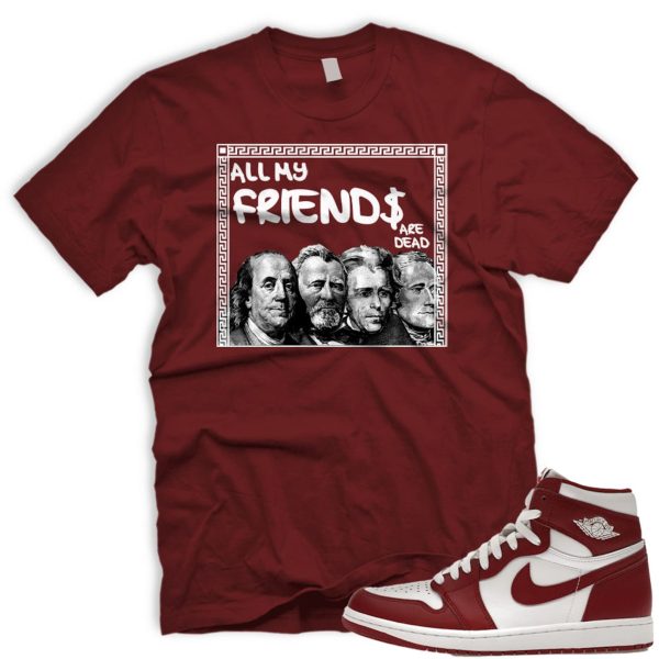 FRNDS T Shirt To Match Air J 1 Artisanal Team Red OG Retro High White 2024 AJ 1 Jezsport.com