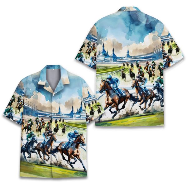 Horse Racing Hawaiian Shirt, Summer For Men and Women Jezsport.com