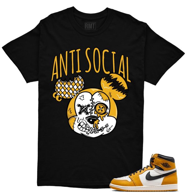 Jordan 1 Yellow Ochre Matching Shirts, Anti Social Tee Match Yellow Ochre 1s Jezsport.com