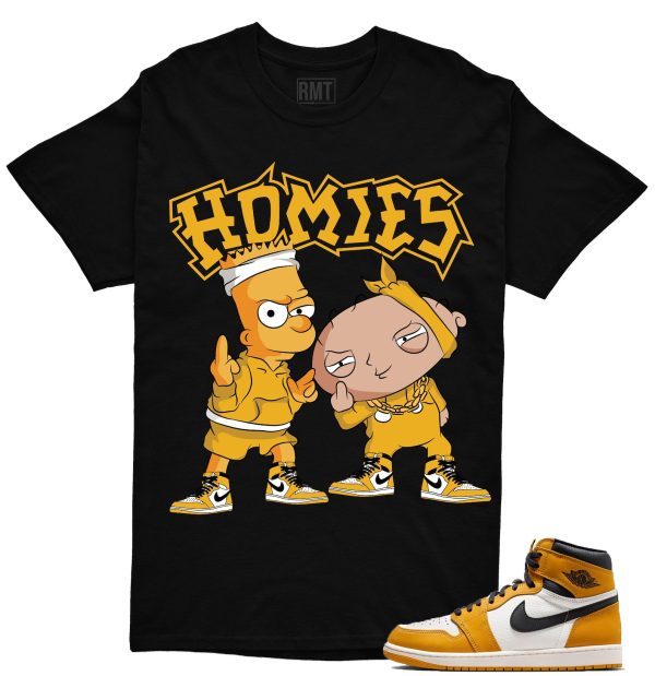 Jordan 1 Yellow Ochre Matching Shirts, Homies Tee Match Yellow Ochre 1s Jezsport.com