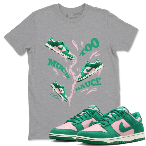 Too Much Sauce Sneaker Tee - Casual Unisex Cotton Sneaker T-Shirt To Match Medium Soft Pink Malachite Jezsport.com