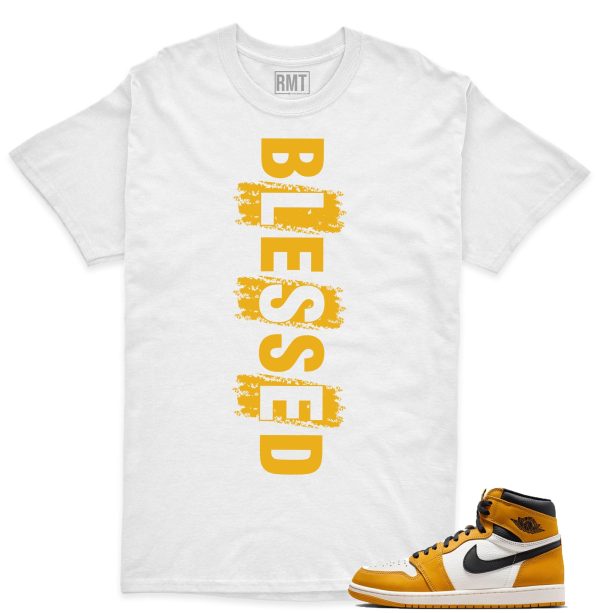 Jordan 1 Yellow Ochre Matching Shirts, Blessed Tee Match Yellow Ochre 1s Jezsport.com