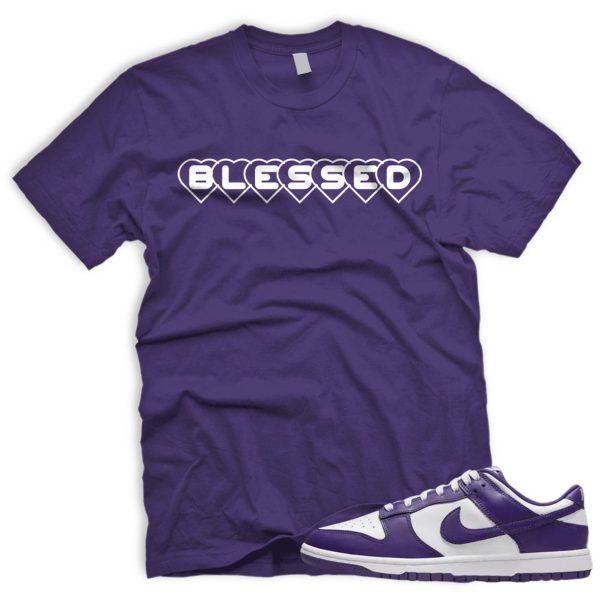 BLSSDHRTS Dunk Low Championship Court Purple White Match T Jezsport.com