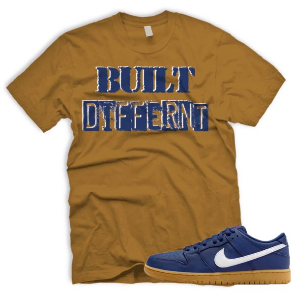 BUILT DIFF SB Dunk Low Navy Gum Light Brown White T-Shirt Match Sneaker Jezsport.com