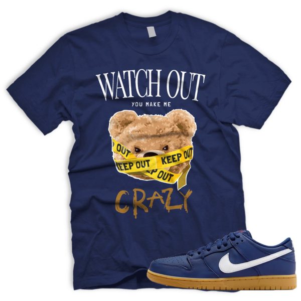 CRAZY SB Dunk Low Navy Gum Light Brown White T-Shirt Match Sneaker Jezsport.com