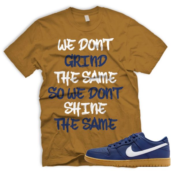 GRND DIFF SB Dunk Low Navy Gum Light Brown White T-Shirt Match Sneaker Jezsport.com