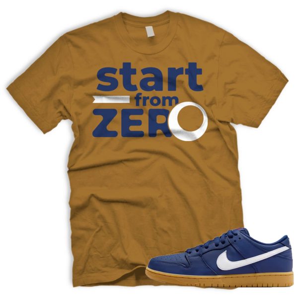 FROM ZERO SB Dunk Low Navy Gum Light Brown White T-Shirt Match Sneaker Jezsport.com