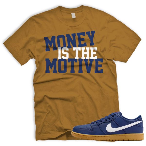 MONEY SB Dunk Low Navy Gum Light Brown White T-Shirt Match Sneaker Jezsport.com