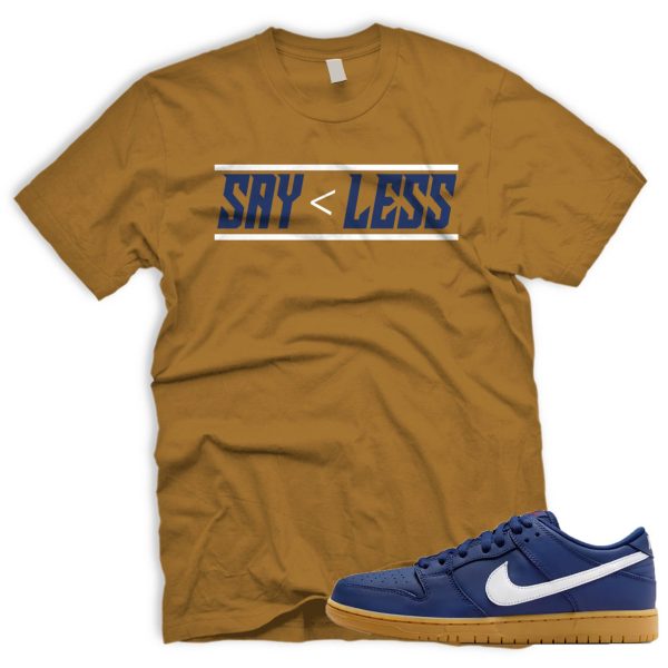 LESS SB Dunk Low Navy Gum Light Brown White T-Shirt Match Sneaker Jezsport.com