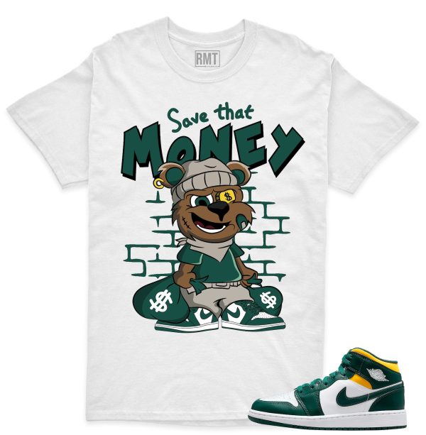 Jordan 1 Mid Sonics Noble Green Pollen Match Save Money Shirt Jezsport.com