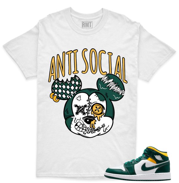 Jordan 1 Mid Sonics Noble Green Pollen Match Anti Social Shirt Jezsport.com