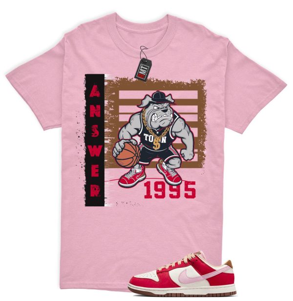 Dunk Bacon Low PRM Sport Red Sheen Sail Medium Brown White Matching Shirt Jezsport.com