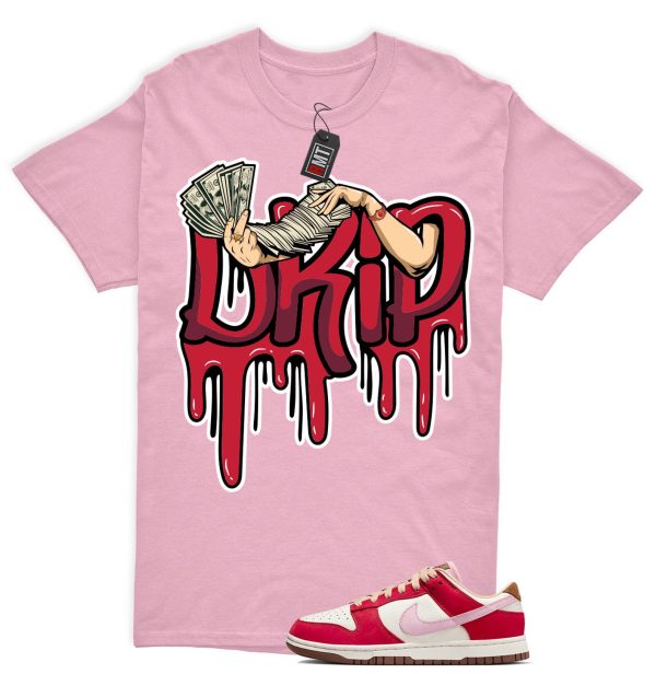 Dunk Bacon Low PRM Sport Red Sheen Sail Medium Brown White Match Shirt "Drip" Jezsport.com