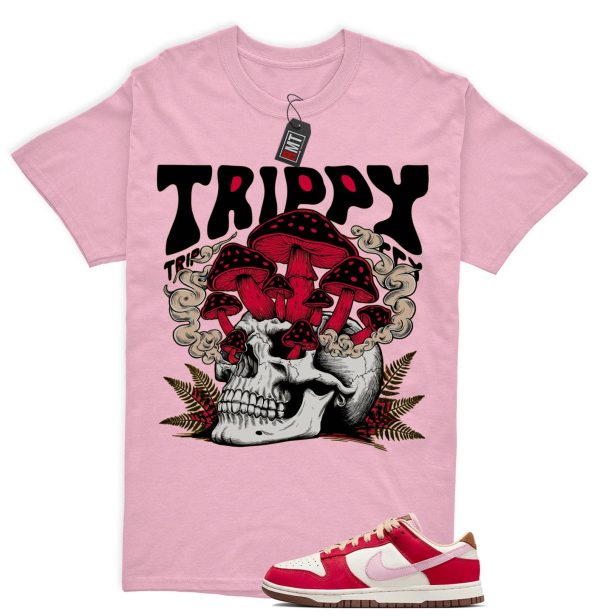 Dunk Bacon Low PRM Sport Red Sheen Sail Medium Brown White Match Shirt "Trippy" Jezsport.com