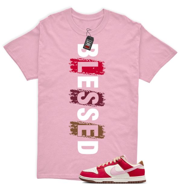 Dunk Bacon Low PRM Sport Red Sheen Sail Medium Brown White Matching Shirt "Blessed" Jezsport.com