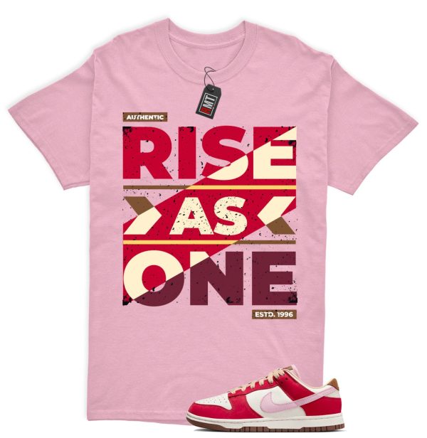 Dunk Bacon Low PRM Sport Red Sheen Sail Medium Brown White Match Shirt "Rise As One" Jezsport.com