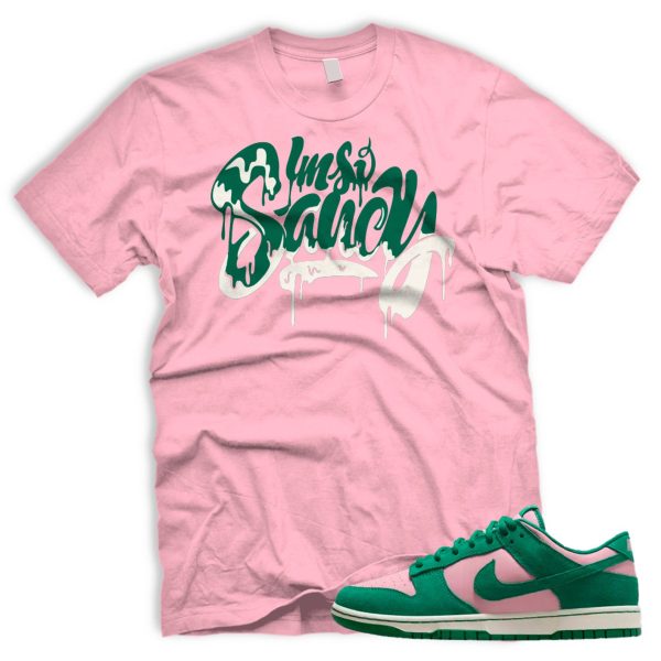 SAUCY Medium Soft Pink Malachite Dunk Low Retro T-Shirt Match Sneaker Jezsport.com