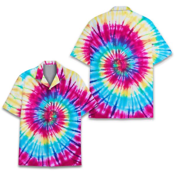 Tie Dye Hawaiian Shirt , Vintage Hawaiian Shirt, Summer For Men and Women Jezsport.com