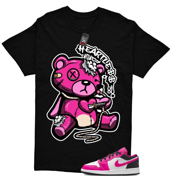 Jordan 1 Low Fierce Pink Match Shirt, Heart Less Tee Match Fierce Pink J 1 Low Jezsport.com