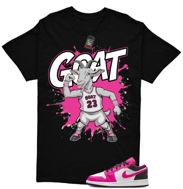 Jordan 1 Low Fierce Pink Match Shirt, Goat Tee Match Fierce Pink J 1 Low Jezsport.com