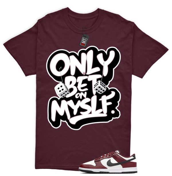 Dunk Dark Team Red Black Low Summit White Match T-shirt "Bet on My Self" Jezsport.com