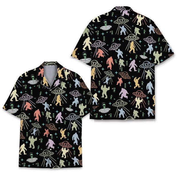 Bigfoot And Alien Hawaiian Shirt, Summer Shirt For Men and Women Jezsport.com