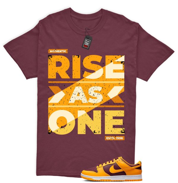 Dunk Arizona Maroon Yellow Matching T-shirt - Rise As One Tee Match Dunk Arizona Maroon Jezsport.com