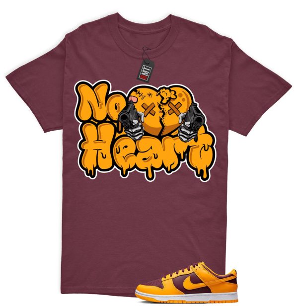 Dunk Arizona Maroon Yellow Matching T-shirt - No Heart Tee Match Dunk Arizona Maroon Jezsport.com