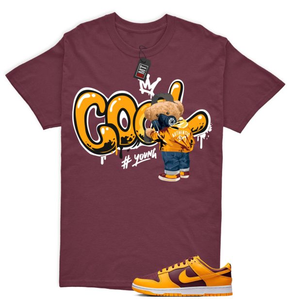 Dunk Arizona Maroon Yellow Matching T-shirt - Cool Bear Tee Match Dunk Arizona Maroon Jezsport.com