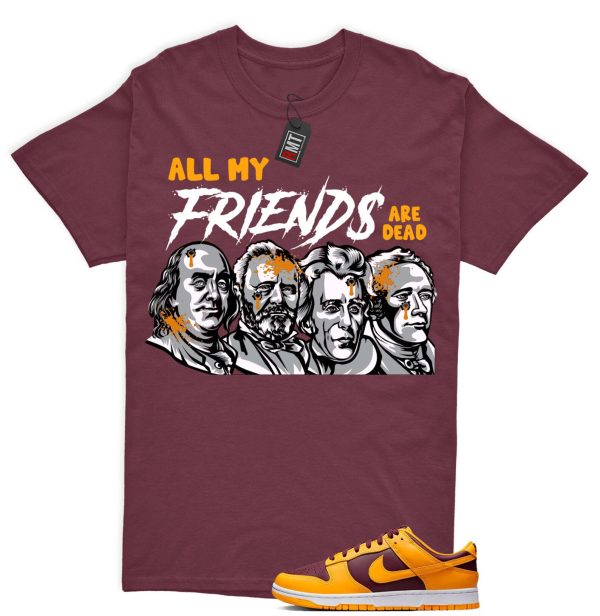 Dunk Arizona Maroon Yellow Matching T-shirt - All My Friends Tee Match Dunk Arizona Maroon Jezsport.com