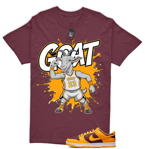 Dunk Arizona Maroon Yellow Matching T-shirt - Goat Tee Match Dunk Arizona Maroon Jezsport.com