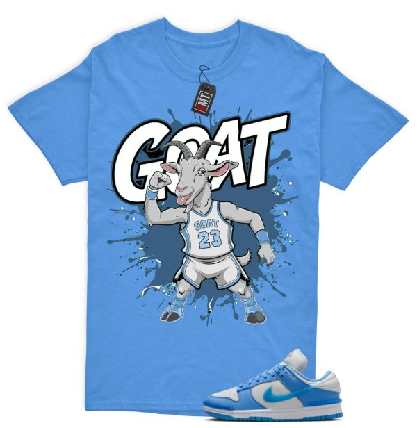 Dunk Twist University Blue UNC Photon Dust White Low Match T-shirt - Goat Jezsport.com