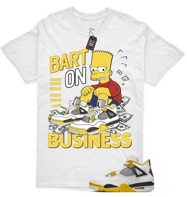 Vivid Sulfur 4s Matching T-shirt - Bart No Business Tee Match Jordan 4 Vivid Sulfur Jezsport.com