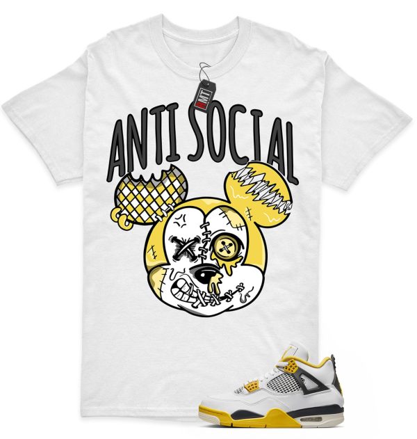 Vivid Sulfur 4s Matching T-shirt - Anti Social Tee Match Jordan 4 Vivid Sulfur Jezsport.com