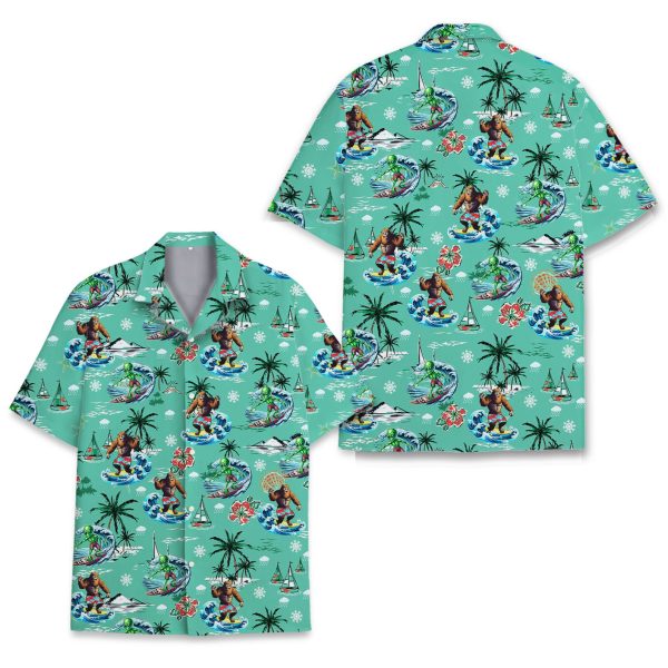 Bigfoot And Alien Hawaiian Shirt, Summer For Men and Women Jezsport.com