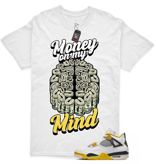 Vivid Sulfur 4s Matching T-shirt - Money Tee Match Jordan 4 Vivid Sulfur Jezsport.com