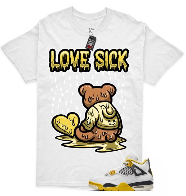 Vivid Sulfur 4s Matching T-shirt - Love Sick Tee Match Jordan 4 Vivid Sulfur Jezsport.com