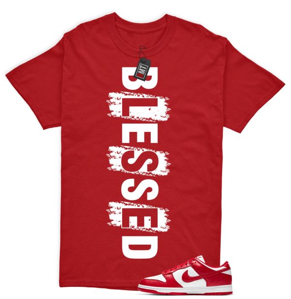 Dunk Low SP St. John University Red White Matching Shirt, Blessed Tee Match St. John Dunk Jezsport.com