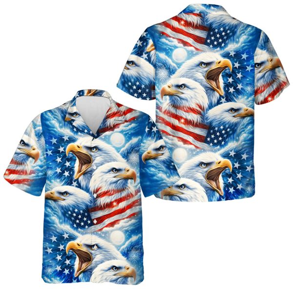 USA Eagle American Flag Hawaiian Shirt, Summer For Men and Women Jezsport.com