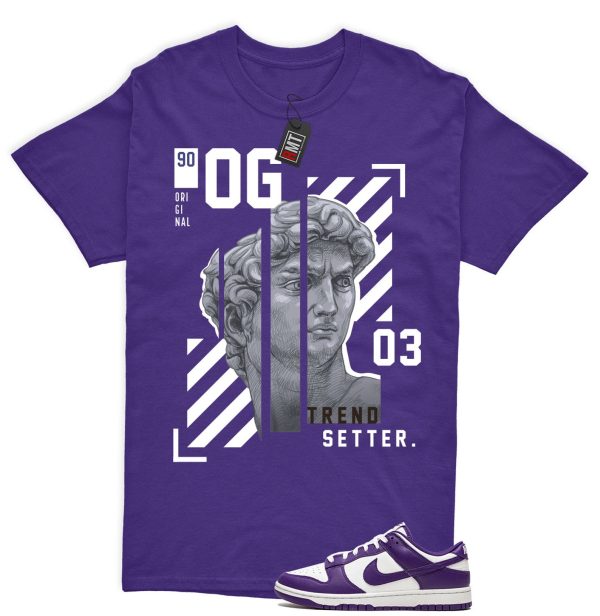 Dunk Purple Championship Court Low White Matching Shirt, Trend Setter Tee Match Championship Court Purple Jezsport.com