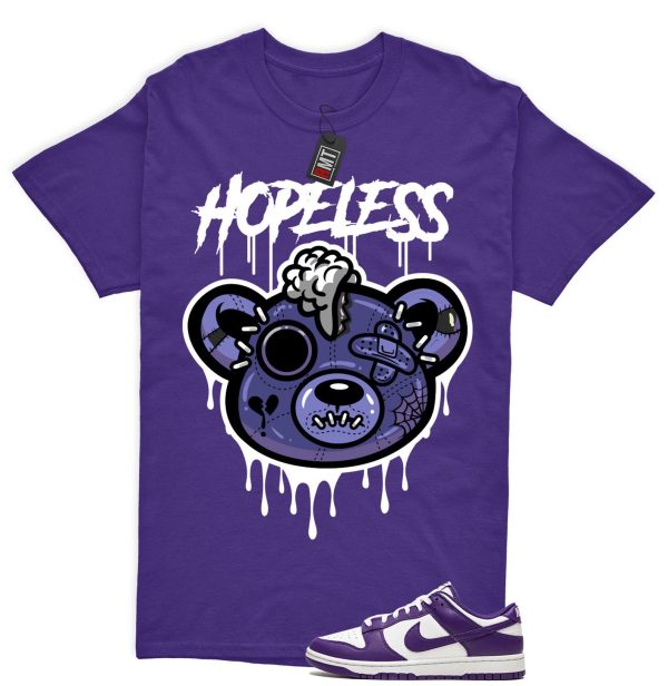 Dunk Purple Championship Court Low White Matching Shirt, Hope Less Tee Match Championship Court Purple Jezsport.com