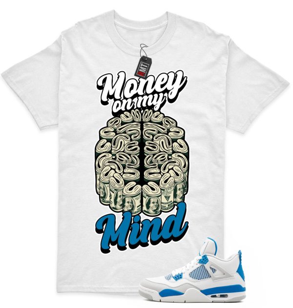 Jordan 4 Military Blue Matching Shirts, Money Tee Match Military Blue 4s Jezsport.com