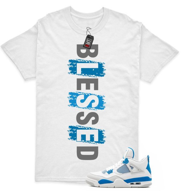 Jordan 4 Military Blue Matching Shirts, Blessed Tee Match Military Blue 4s Jezsport.com