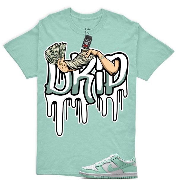 Dunk Mint Foam White Matching Shirt, Drip Tee Match Low GS Mint Foam Jezsport.com