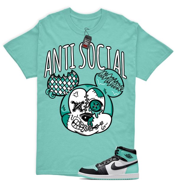 Jordan 1 High OG Green Glow Matching Shirts, Anti Social Tee Match Green Glow 1s Jezsport.com