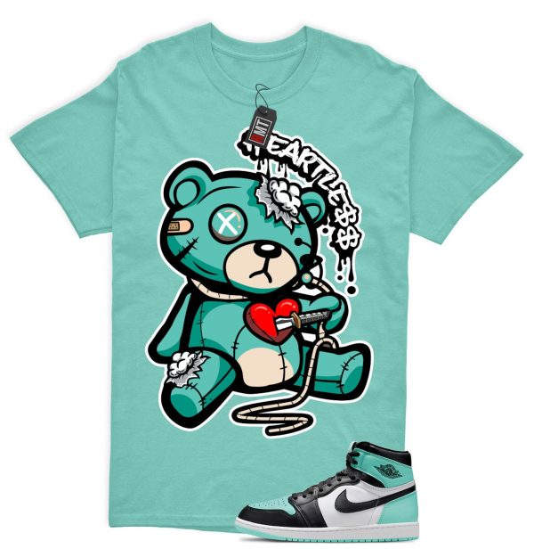 Jordan 1 High OG Green Glow Matching Shirts, Heart Less Tee Match Green Glow 1s Jezsport.com