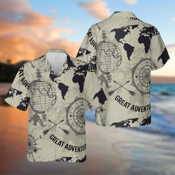 World Map And Rising Wind Hawaiian Shirt, Summer Shirt For Men and Women Jezsport.com